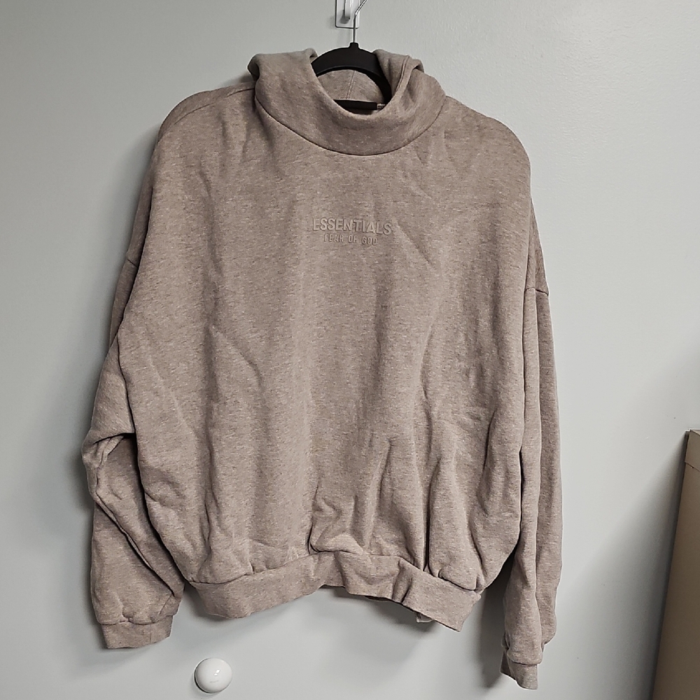 Essentials Beige Turtleneck Sweater for Men